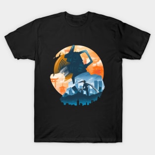 Ukiyo e Chainsaw Cityscape T-Shirt